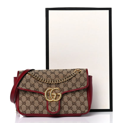 Gucci Monogram Azalea Calfskin Matelasse Diagonal Small GG Marmont Shoulder Bag Beige Ebony New Cherry Red 28 of 29