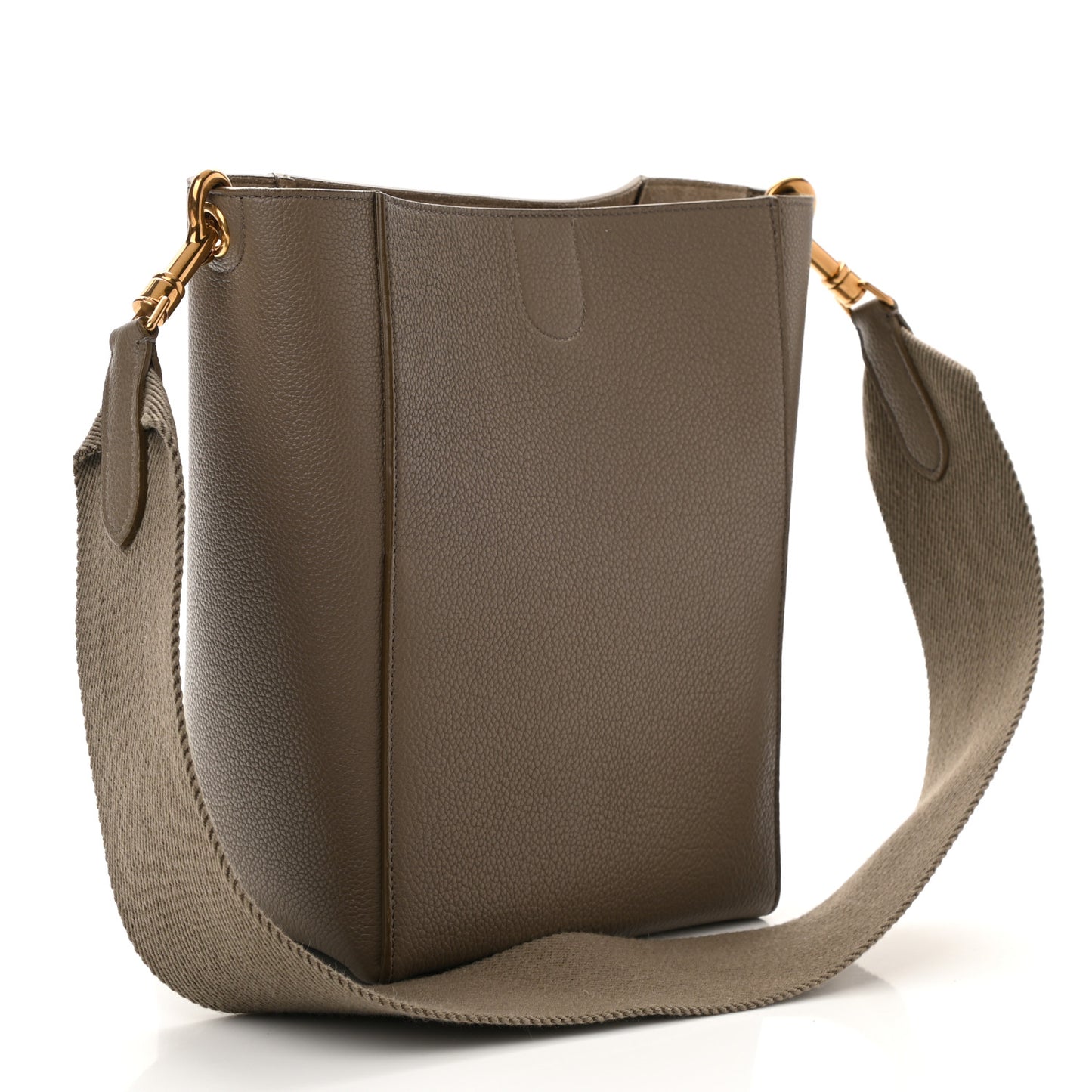 Soft Grained Calfskin Small Sangle Bucket Bag Taupe