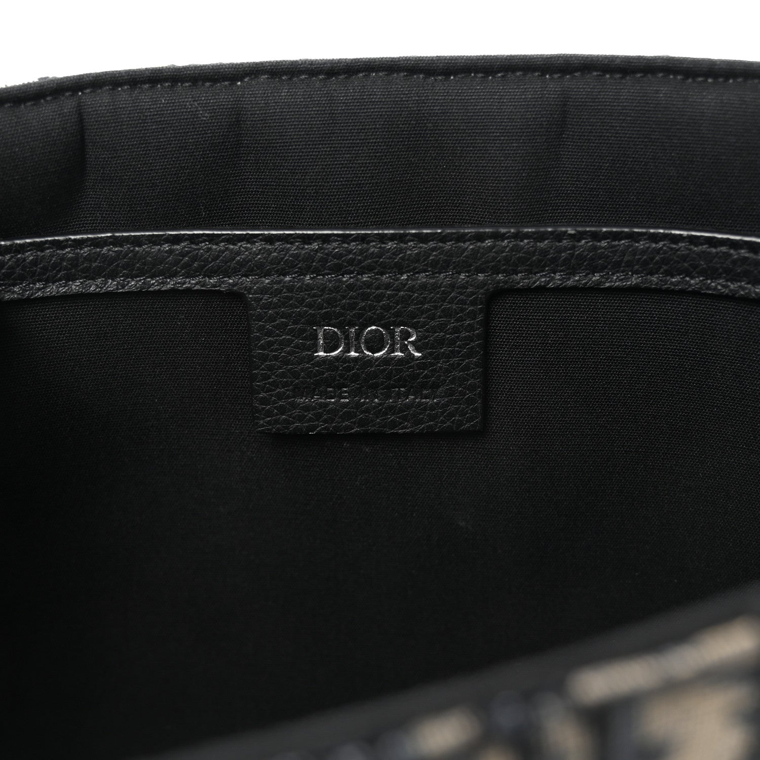 Christian Dior Oblique Jacquard Grained Calfskin Saddle A5 Pouch