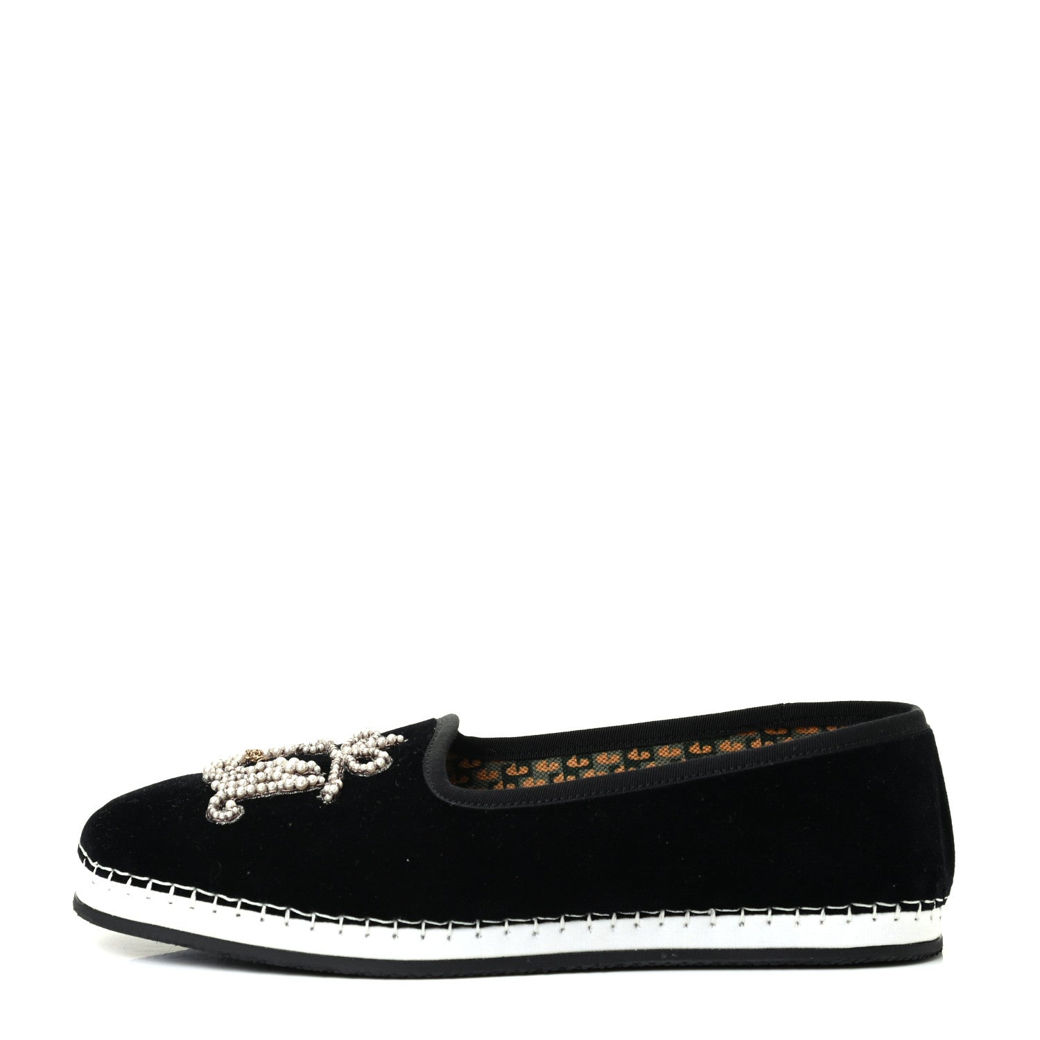 Gucci Velluto Marmara Pearl Embellished Mens Loafers 6.5 Black 1 of 10