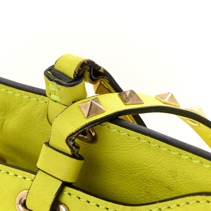 Valentino Garavani Vitello Medium Rockstud Tote Yellow Fluo 10 of 14