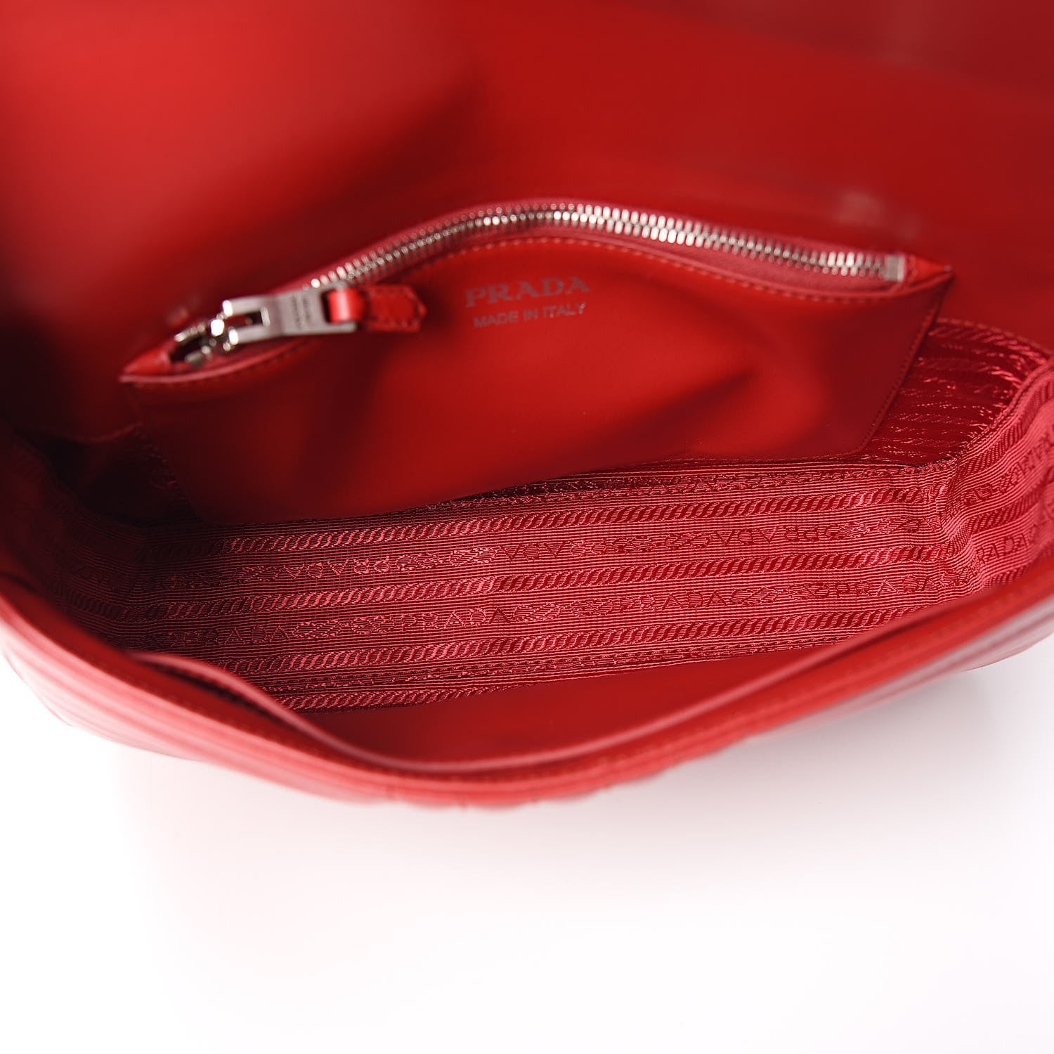 Prada Soft Calfskin Impunture Diagramme Medium Chain Flap Shoulder Bag Fuoco 5 of 9