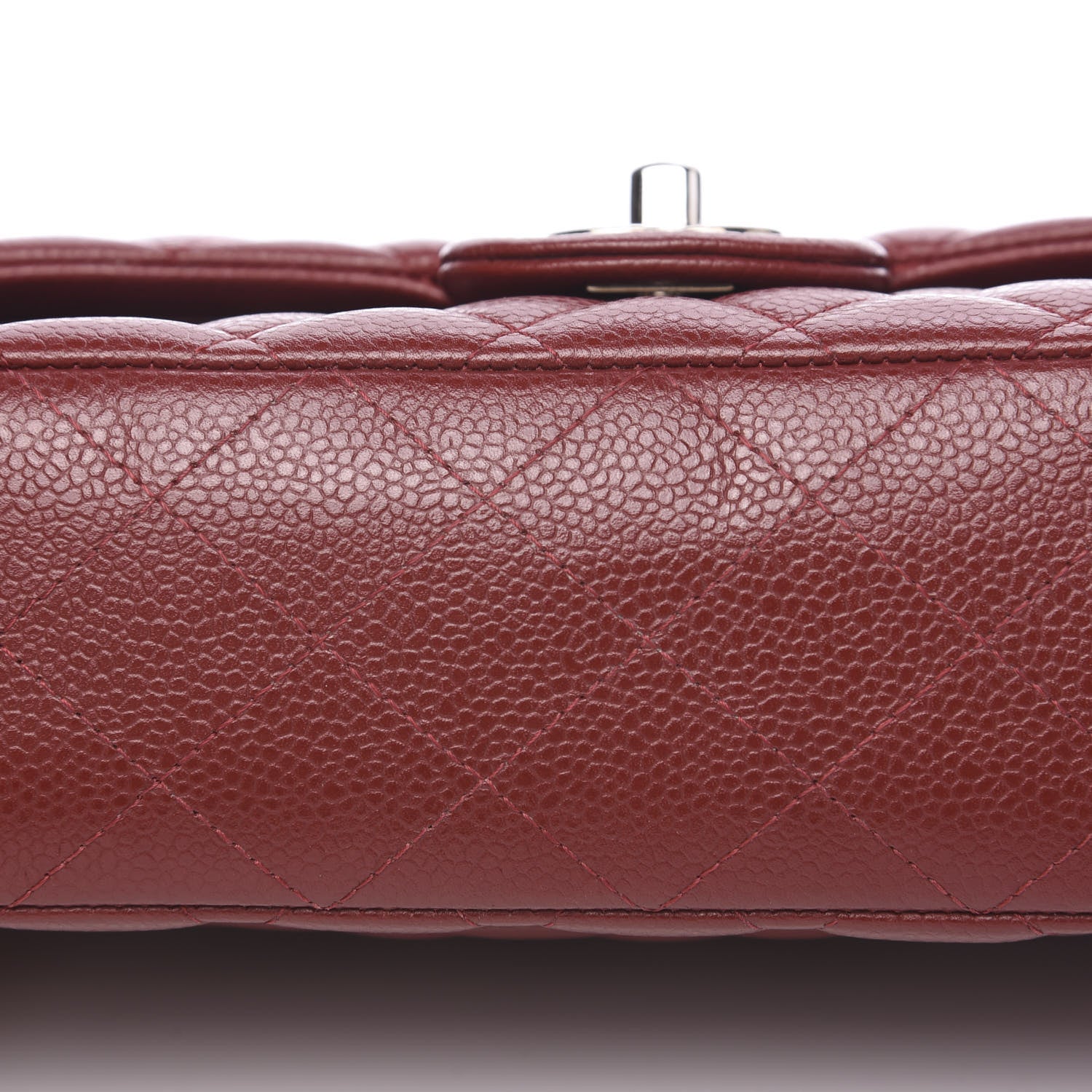Chanel Caviar Quilted Medium Double Flap Dark Red 8 of 16