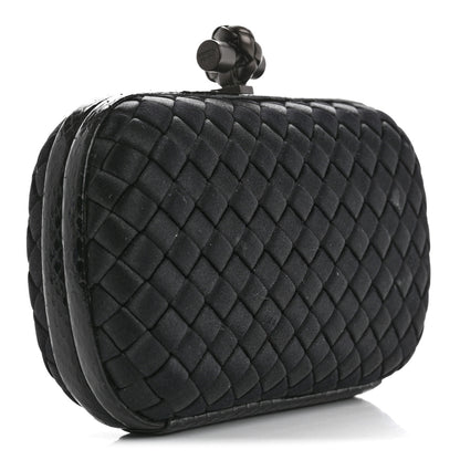 Bottega Veneta Satin Intreccio Impero Ayers Knot Clutch Black 3 of 8