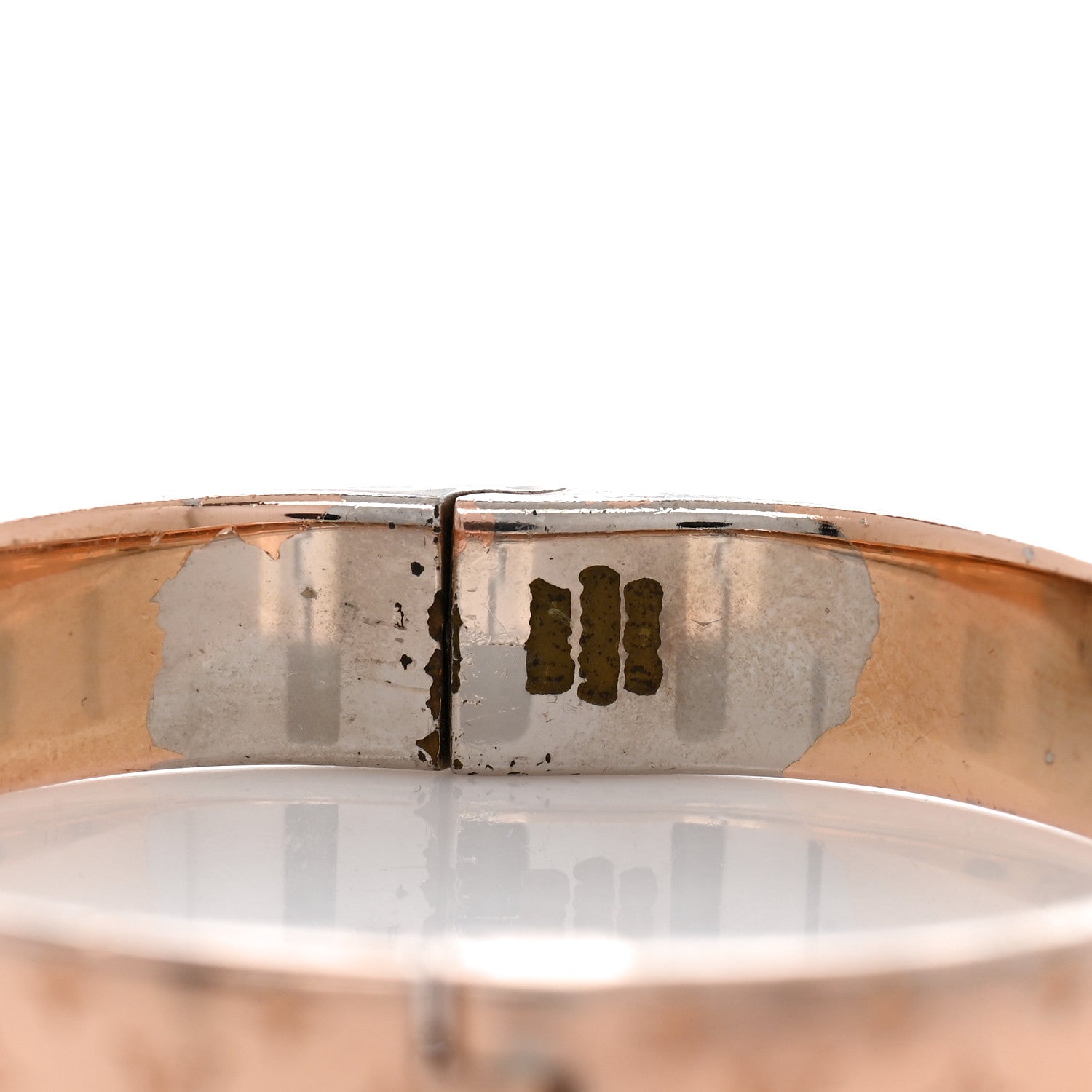 Louis Vuitton Brass Monogram Nanogram Cuff M Pink Gold 6 of 8