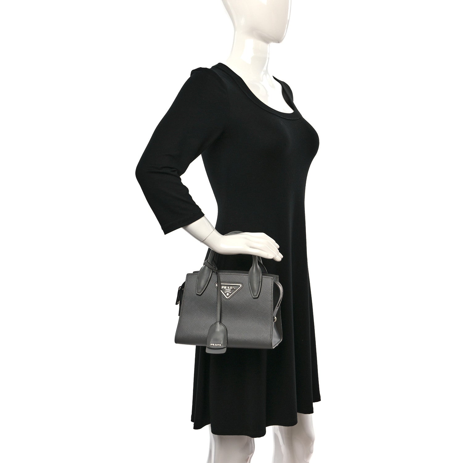 Prada Saffiano Cuir Small Kristen Ardesia 2 of 9