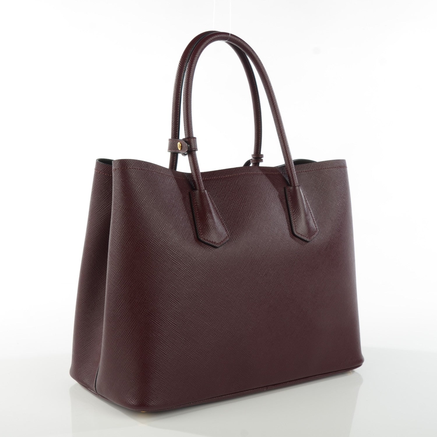 Prada Saffiano Cuir Large Double Bag Granato 5 of 11