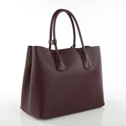 Prada Saffiano Cuir Large Double Bag Granato 5 of 11