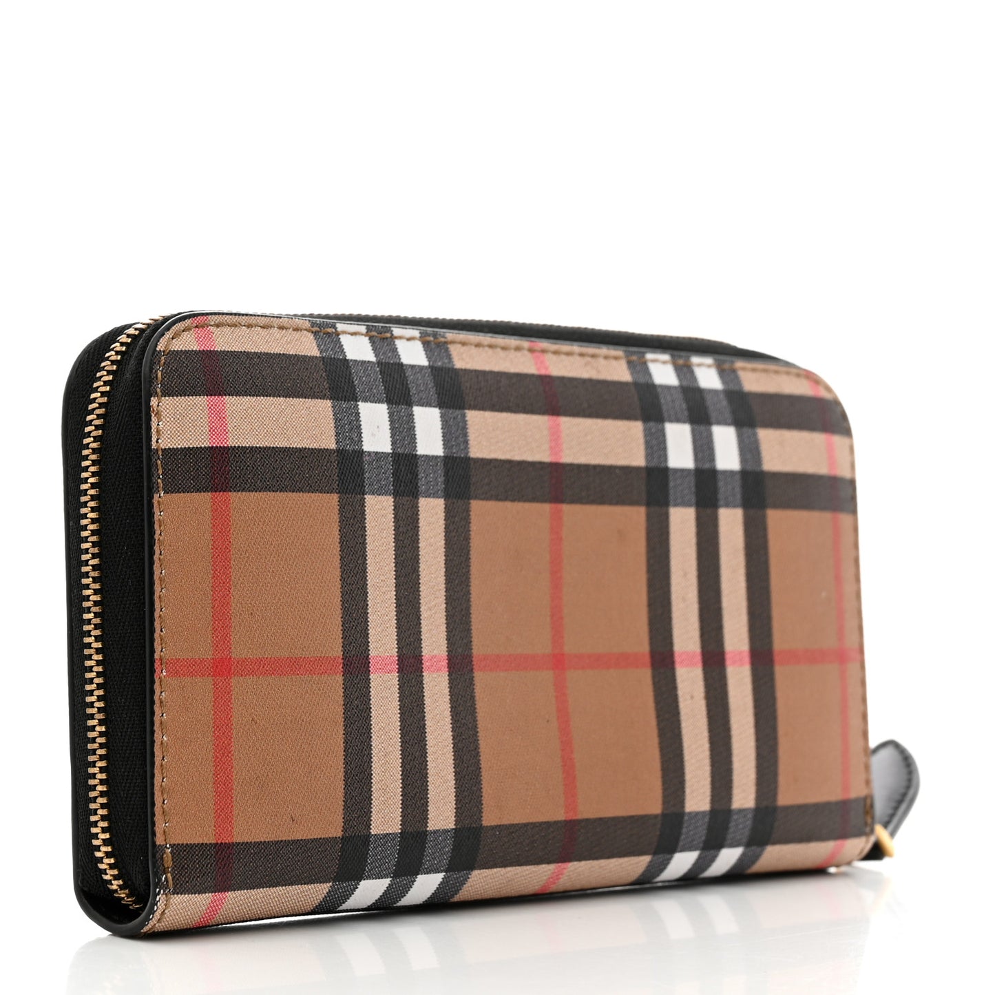 Vintage Check Elmore Zip Around Wallet Black