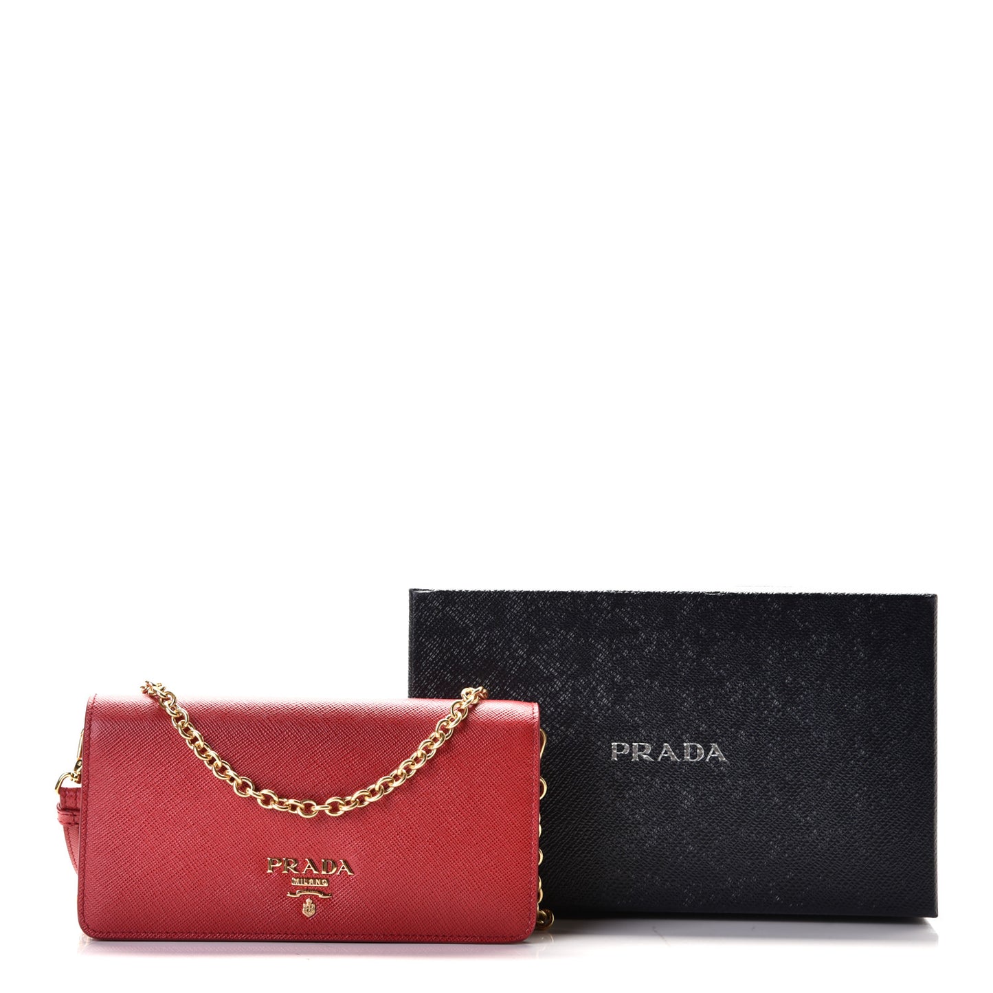 Saffiano Metal Mini Flap Crossbody Wristlet Bag Fuoco