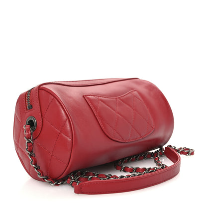 Chanel Calfskin Chain 20s Signature Bowling Bag Red 2 of 9