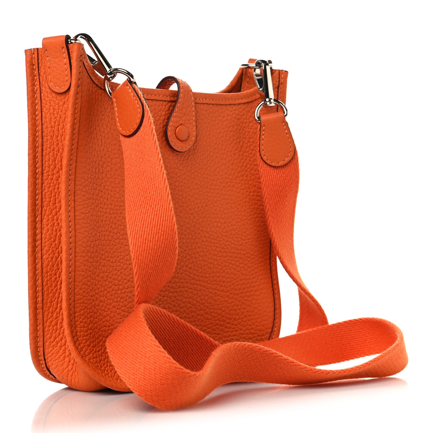 Hermes Taurillon Clemence Evelyne TPM Orange 3 of 10