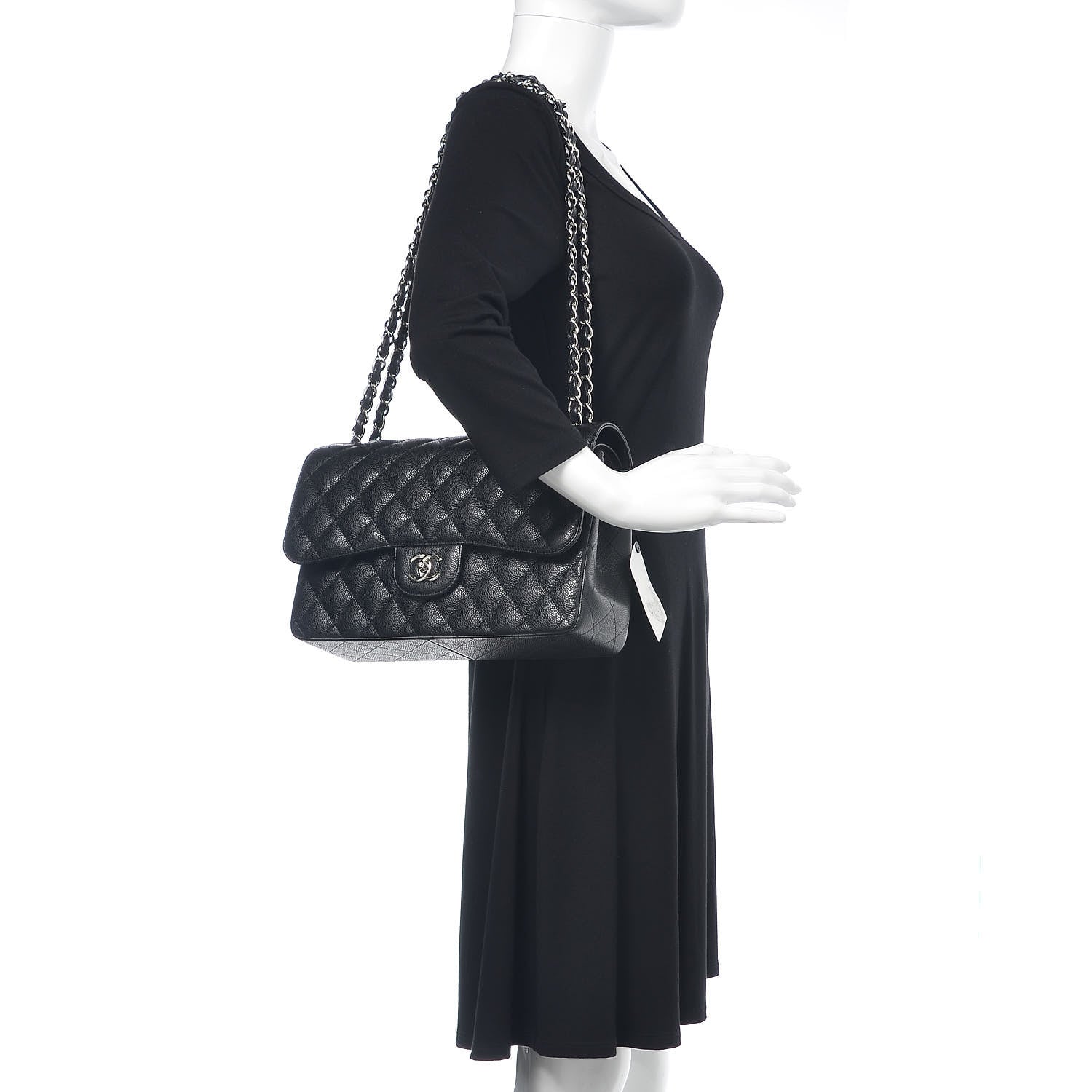 Chanel Caviar Quilted Jumbo Double Flap Black 2 of 10