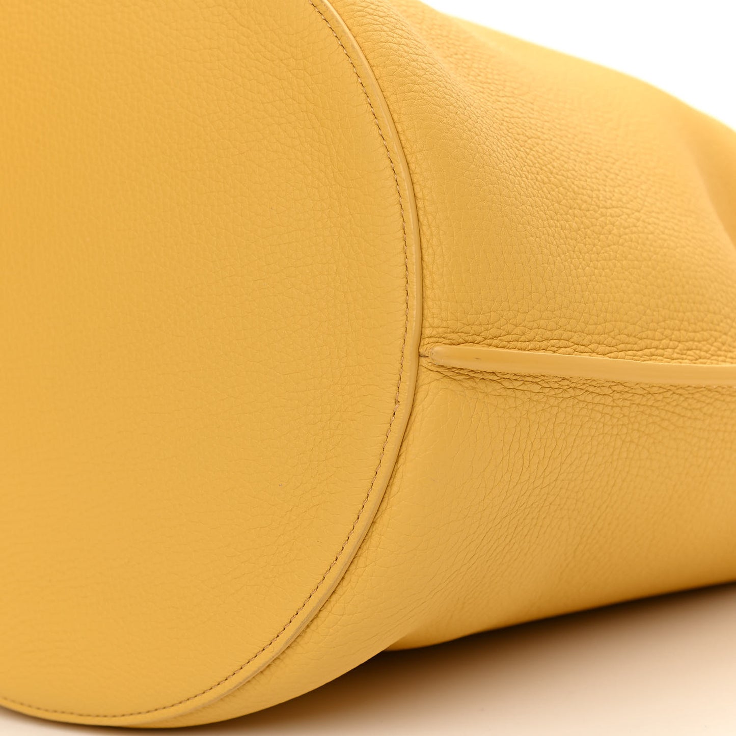 Supple Grained Calfskin Big Bag Bucket Yellow