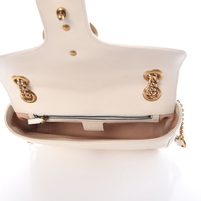 Gucci Calfskin Matelasse Small GG Marmont Shoulder Bag White 5 of 7