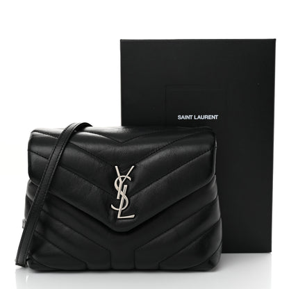 Saint Laurent Calfskin Y Quilted Monogram Toy Loulou Crossbody Bag Black 12 of 12