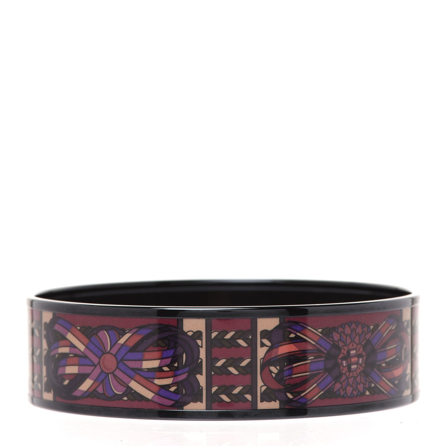 Hermes Enamel Printed Rubans de Cheval Wide Bracelet 70 Surteint 3 of 6