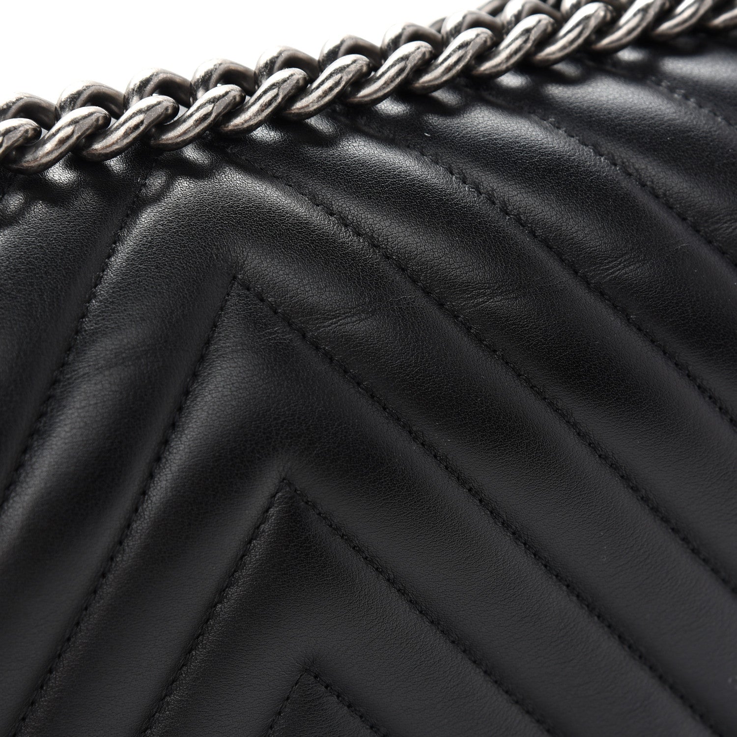 Chanel Lambskin Chevron Quilted New Medium Boy Flap Black 10 of 10
