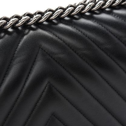 Chanel Lambskin Chevron Quilted New Medium Boy Flap Black 10 of 10