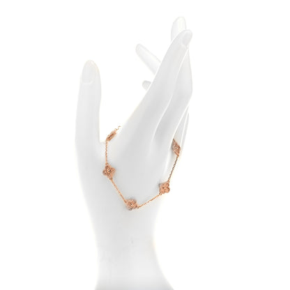 Van Cleef & Arpels 18K Rose Gold 6 Motifs Sweet Alhambra Bracelet 2 of 6