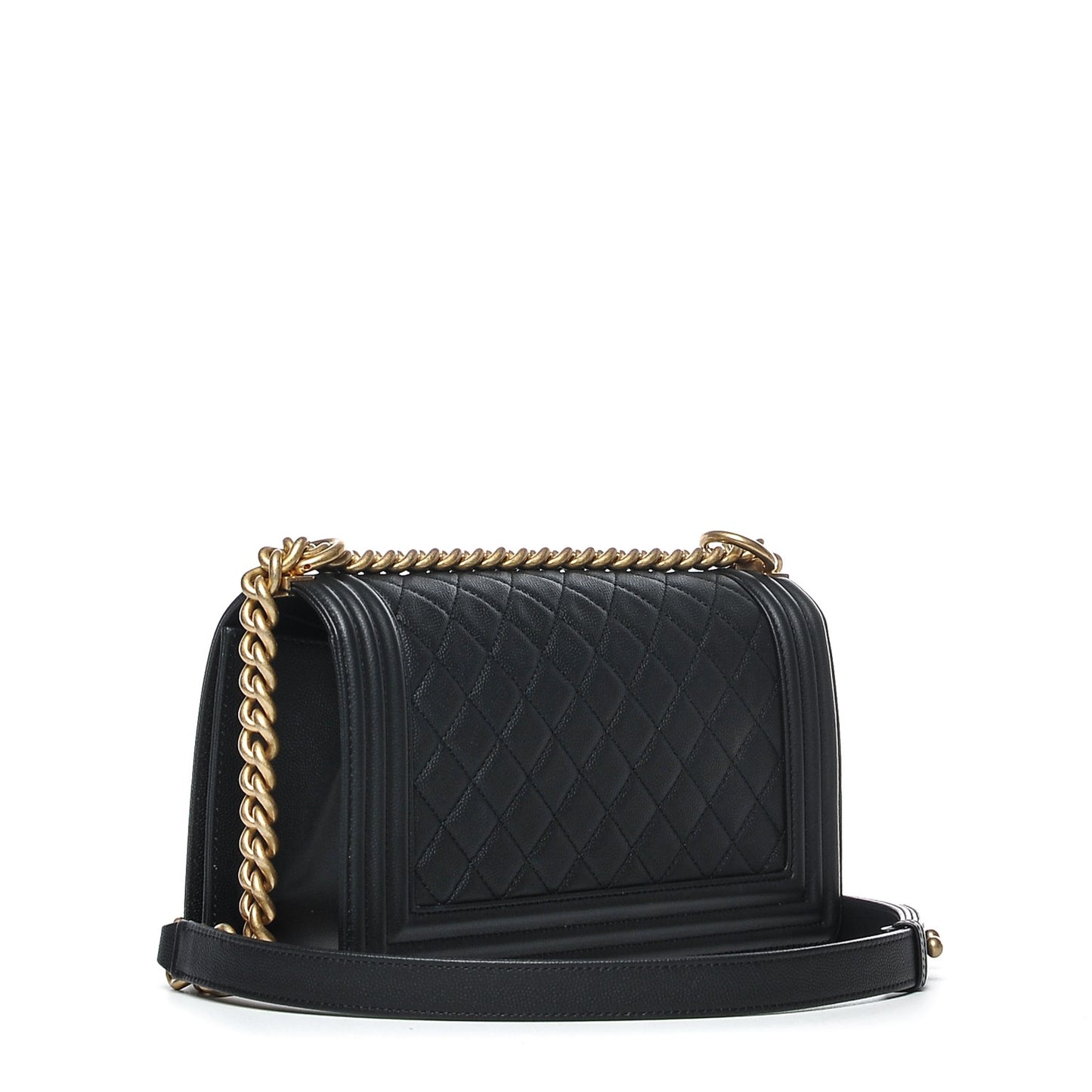 Caviar Quilted Medium Boy Flap Black