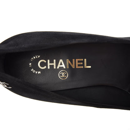 Chanel Suede Patent Cap Toe Pumps 39.5 Black 6 of 10
