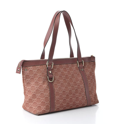 Gucci Suede Guccissima Abbey Tote Pink 3 of 10