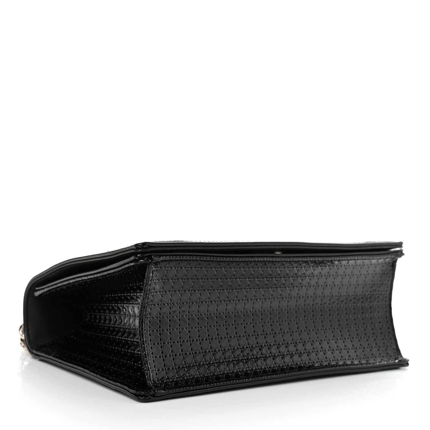 Metallic Patent Micro-Cannage Medium Diorama Flap Bag Graphite