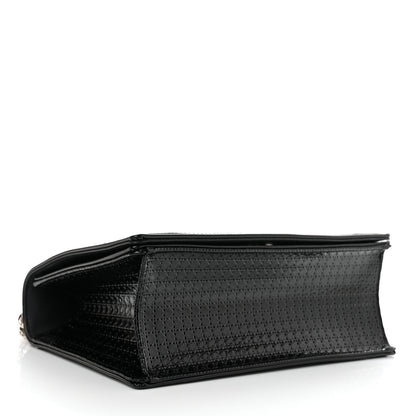 Christian Dior Metallic Patent Micro-Cannage Medium Diorama Flap Bag Graphite 4 of 11