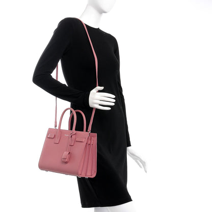 Saint Laurent Grained Calfskin Baby Sac De Jour Dark Rose 2 of 12