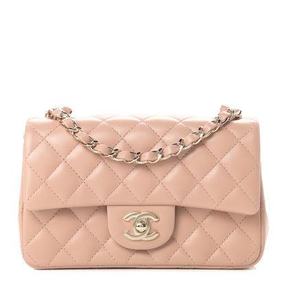 Chanel Lambskin Quilted Mini Rectangular Flap Beige 1 of 11