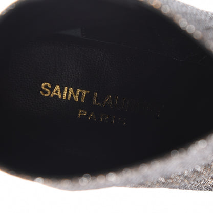 Saint Laurent Glitter Babies Zip Boots 36.5 Black Gold 8 of 11