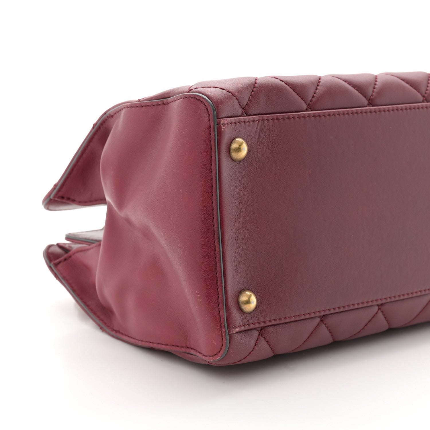 Chanel Calfskin Quilted Small Perfect Edge Tote Burgundy 9 of 14