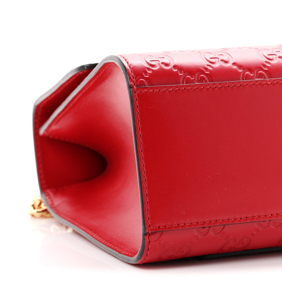 Guccissima Medium Padlock Shoulder Bag Hibiscus Red