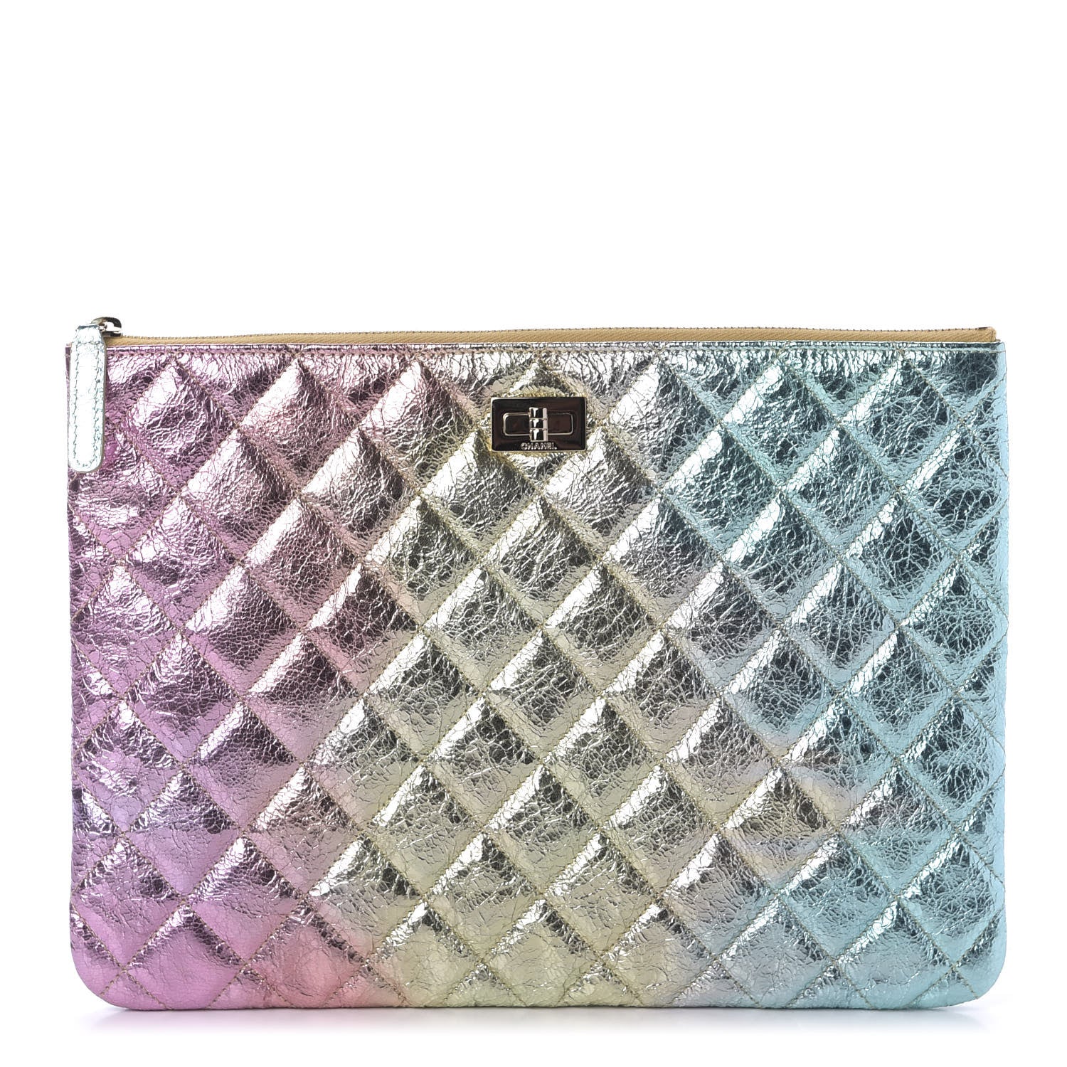 Chanel Metallic Goatskin Quilted Medium 2.55 Reissue Cosmetic Case Multicolor 1 of 11