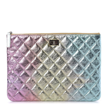 Chanel Metallic Goatskin Quilted Medium 2.55 Reissue Cosmetic Case Multicolor 1 of 11
