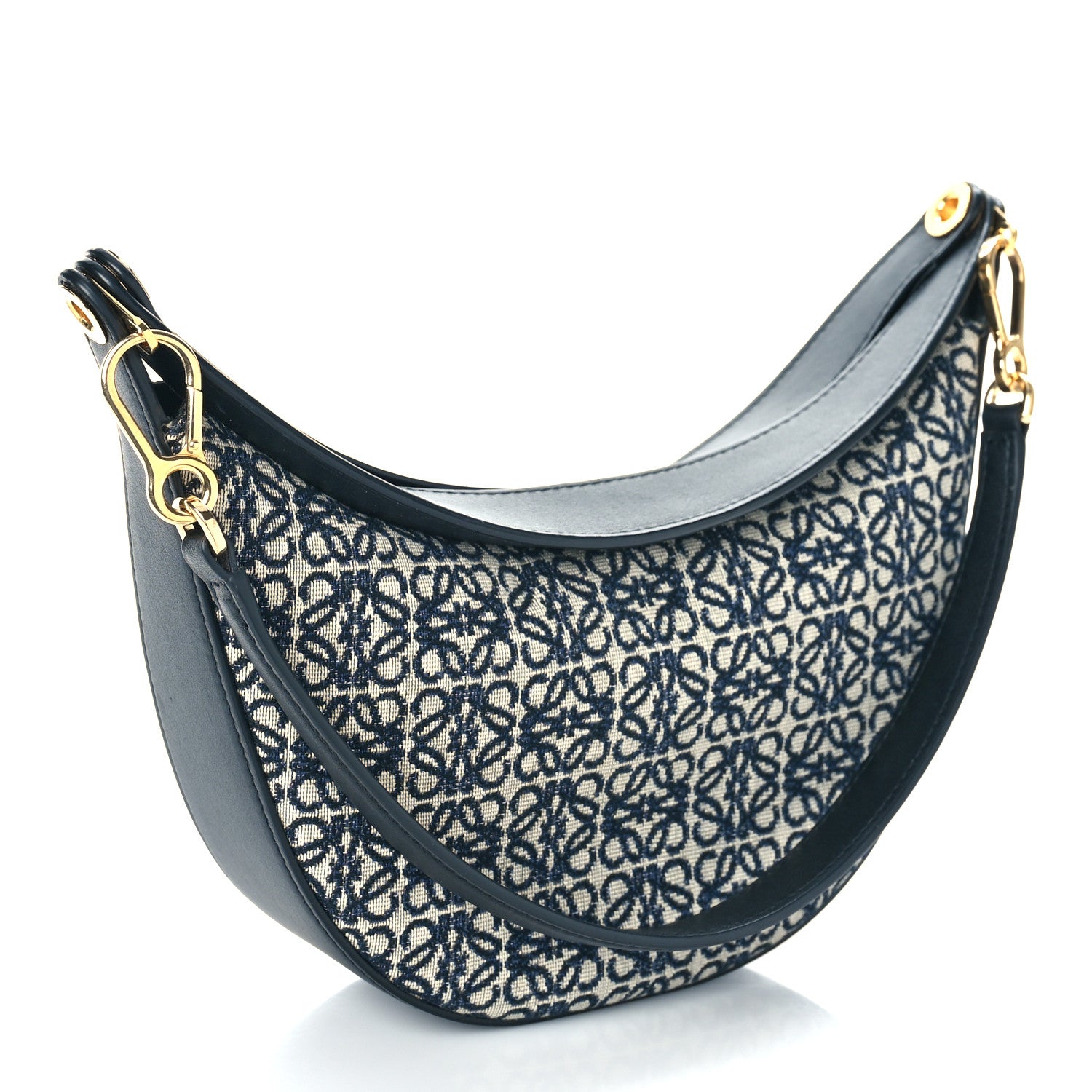 Loewe Jacquard Anagram Calfskin Small Luna Navy Black 4 of 11