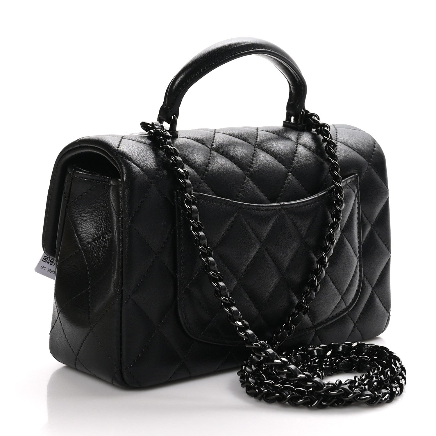 Chanel Lambskin Quilted Mini Top Handle Rectangular Flap So Black 3 of 10