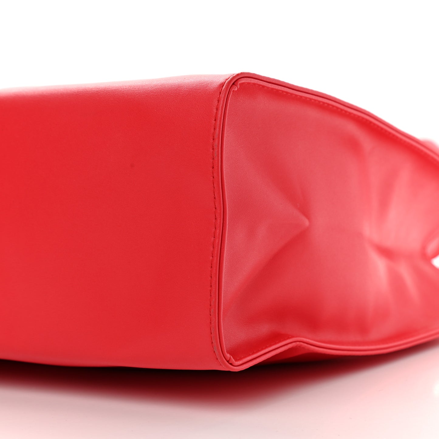 Vegan Leather Medium Shopping Bag Red