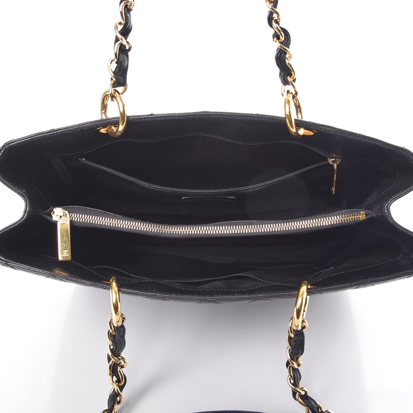 Caviar Quilted Grand Shopping Tote GST Black