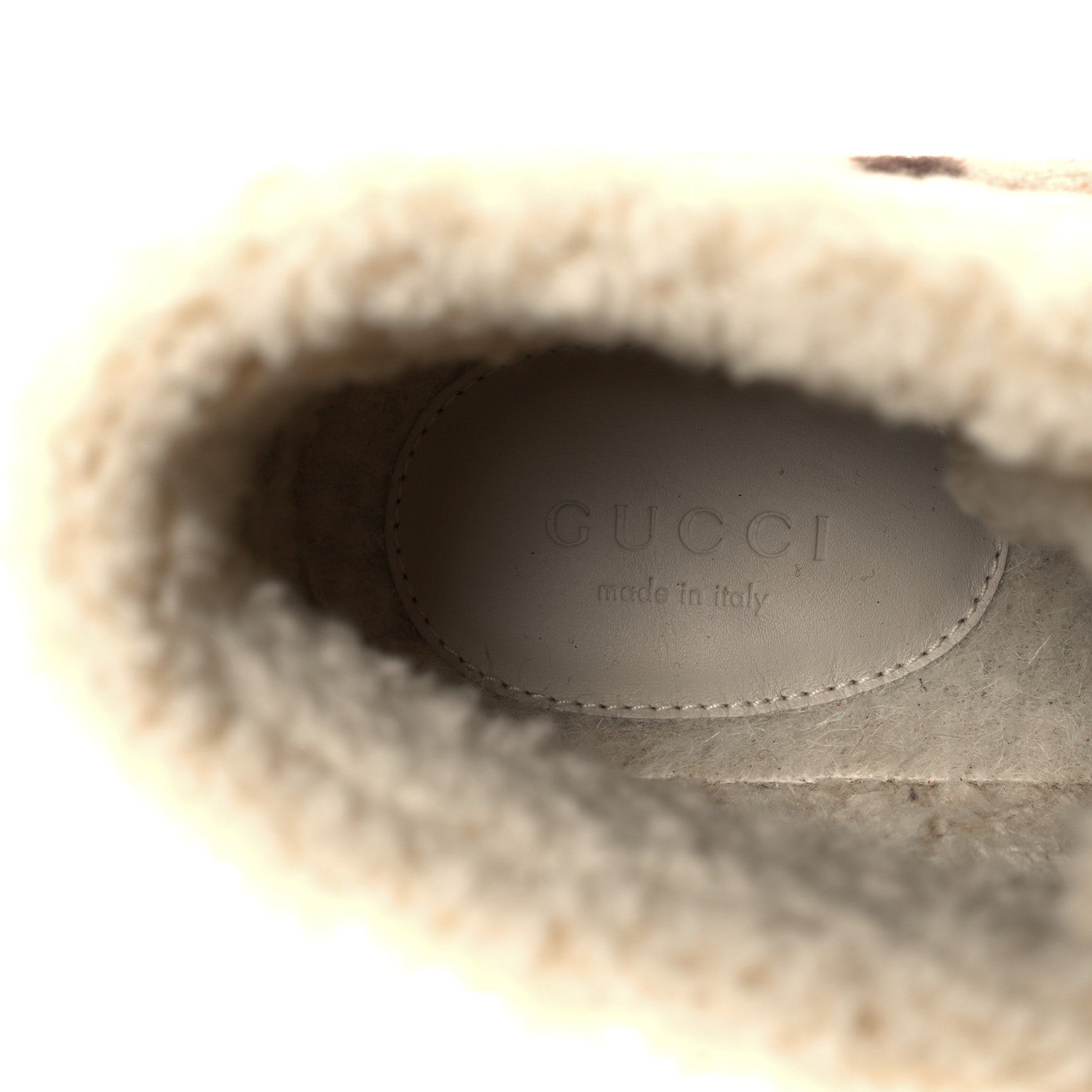 Gucci Wool Faux Shearling G Rhombus Womens Victor Ankle Boots 40 Beige Cocoa 7 of 7