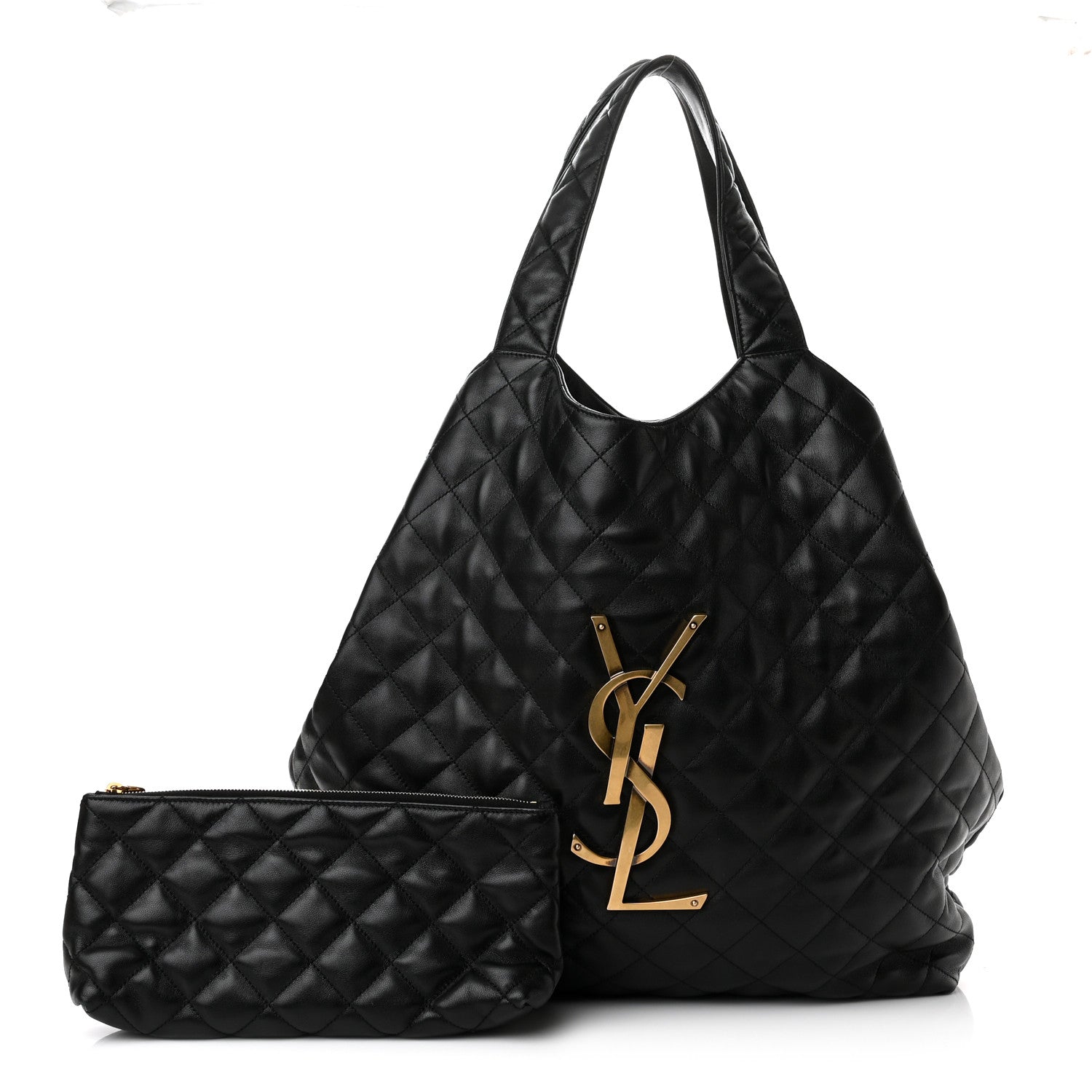 Saint Laurent Lambskin Quilted Maxi Icare Shopping Tote Black 1 of 11