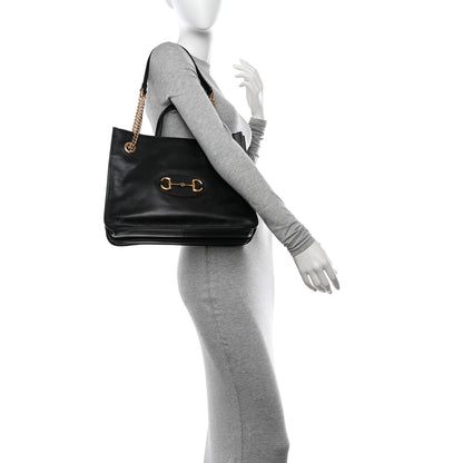 Gucci New Sakai Calfskin Lux Medium Horsebit 1955 Tote Bag Black 2 of 13
