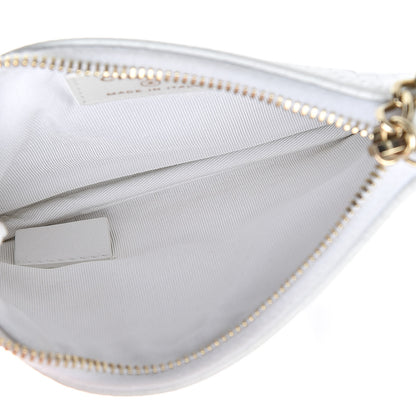 Chanel Calfskin Crocodile Embossed Cocodile Cosmetic Case White Gold 5 of 8