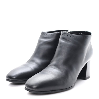 Hermes Calfskin Perforated Womens Booties 37.5 Black 4 of 8