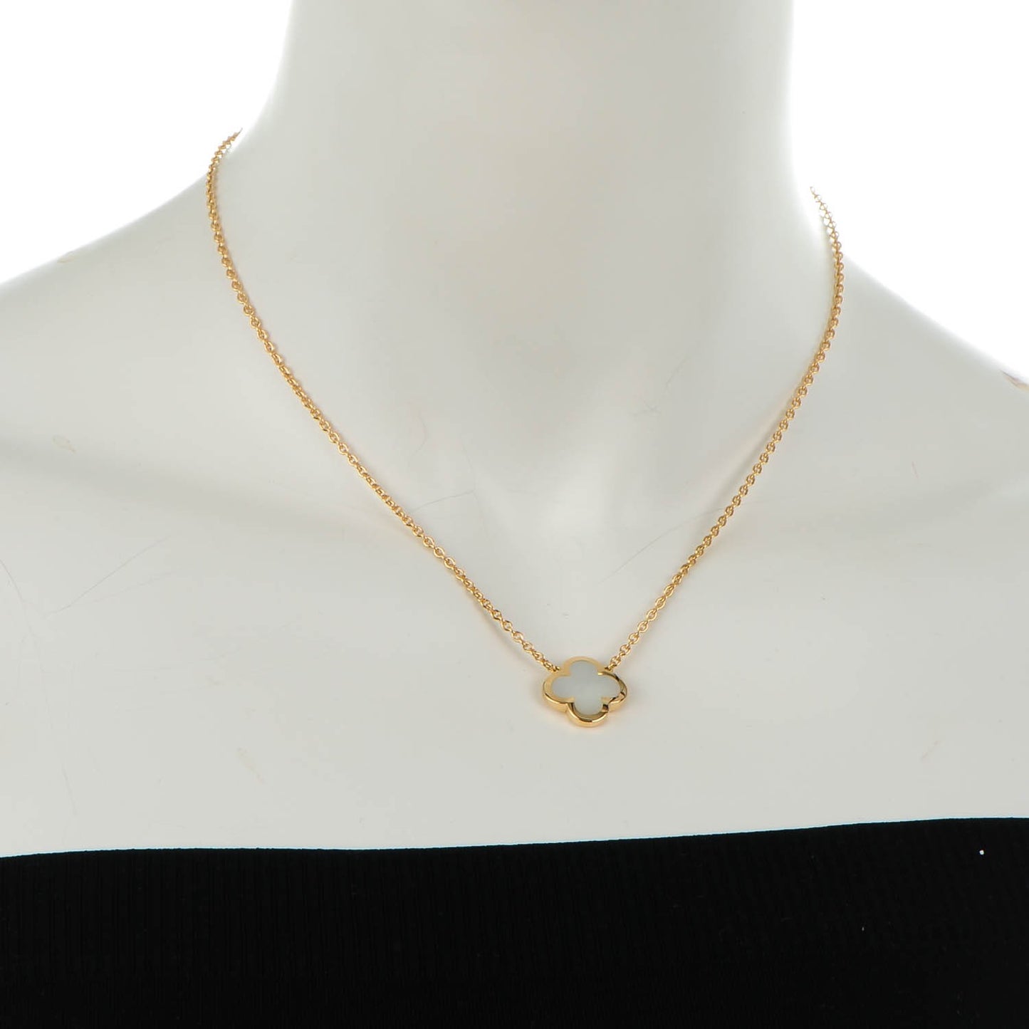 18K Yellow Gold Mother of Pearl Pure Alhambra Pendant Necklace