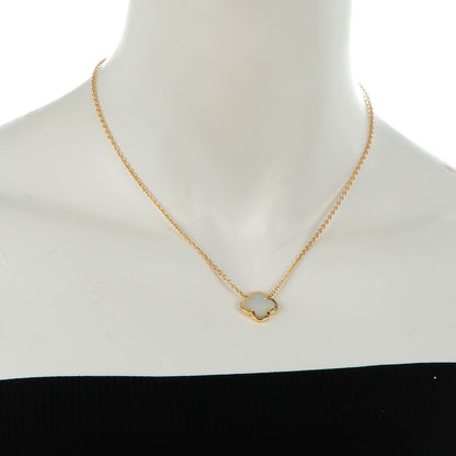 Van Cleef & Arpels 18K Yellow Gold Mother of Pearl Pure Alhambra Pendant Necklace 2 of 7