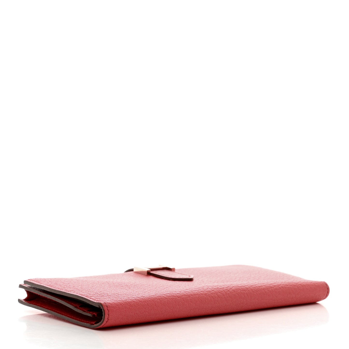 Chèvre Mysore Bi-Color Bearn Gusset Wallet Rose Lipstick Rouge Casaque
