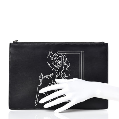 Givenchy Calfskin Bambi Print Medium Cosmetic Pouch Black 2 of 9