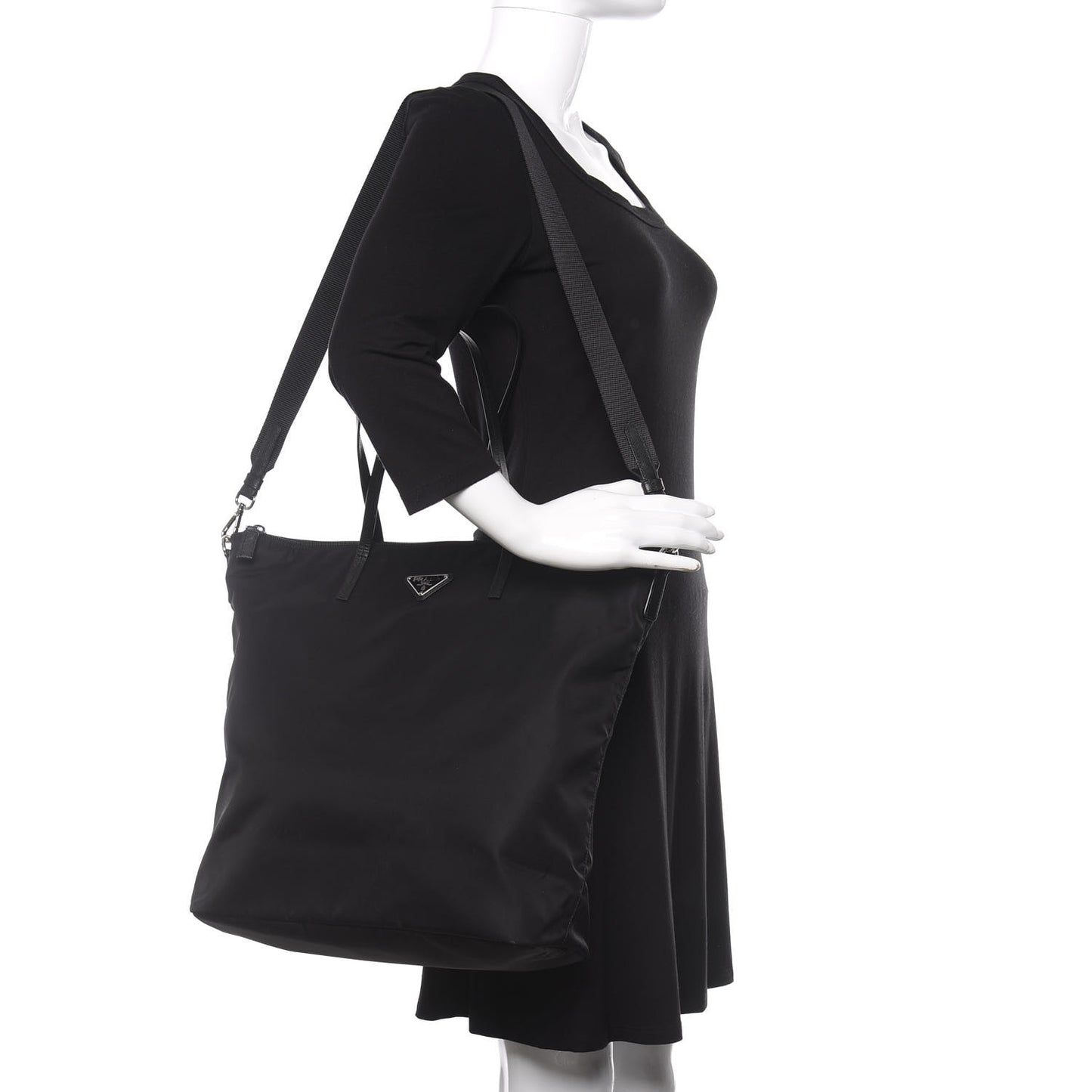 Tessuto Nylon Saffiano Tote Black